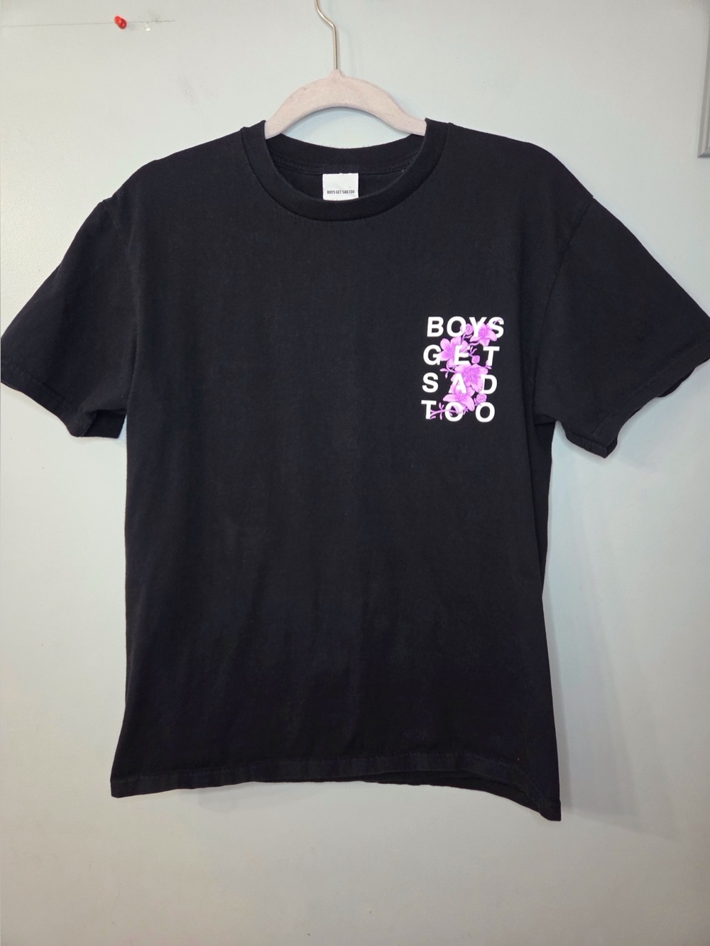 Boys Get Sad Too Shirt Double Sided Mens Unisex Size Medium Black Emo Goth